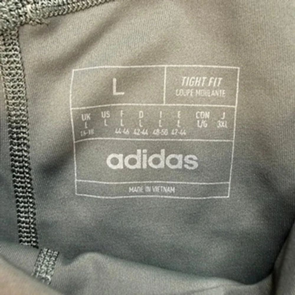 Adidas Leggings Tight Fit Yoga Gym Pants Large Olive Green Pocket High Rise